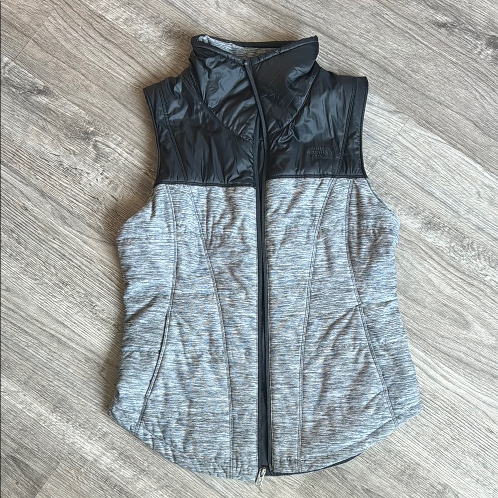 Women's Gray and Black Vest